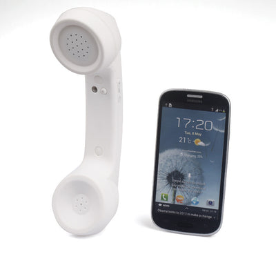 Nostalgic Natter Microphone Phone Headset White