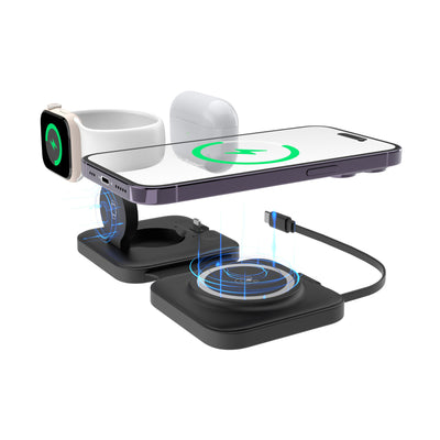 Electrical Magnetic Wireless Charger Folding With Flexible Wire