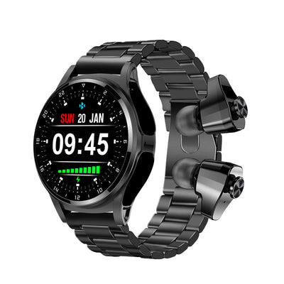 TWS GT66 Duo Smartwatch (HD Voice Call) Black