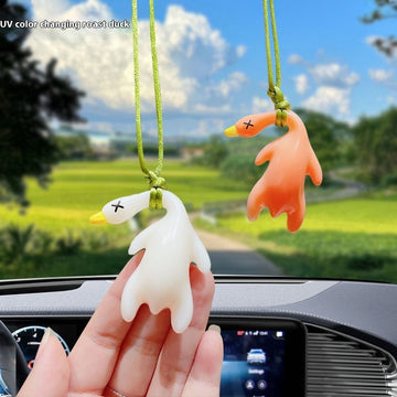 Creative Cartoon Car Mounted UV Color Changing Roast Duck Pendant